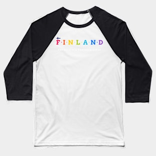 Finland , The Land of a Thousand Lakes (flag version) Baseball T-Shirt